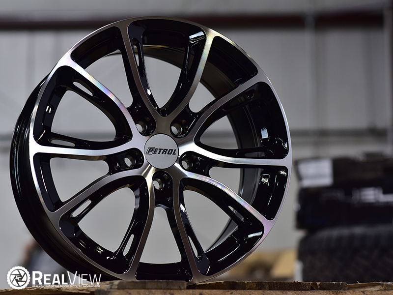 Petrol P5a 17x7.5 40 Gloss Black Machined Face Wheels Rims 