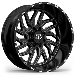 TIS 544 Gloss Black W/ Milled Accents 20x9 +18