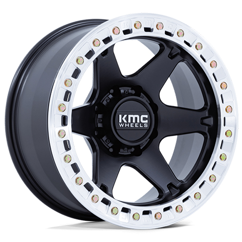 KMC KM238 VI Beadlock Satin Black W/ Machined Ring Photo