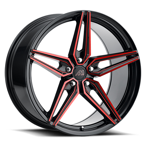 Mach Forged MF.2 Gloss Black With Red Machined Face Photo