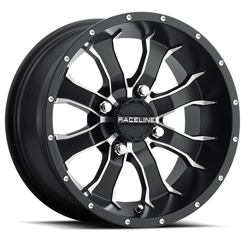 Raceline A77 Mamba ATV/UTV Matte Black W/ Machined Spokes Photo