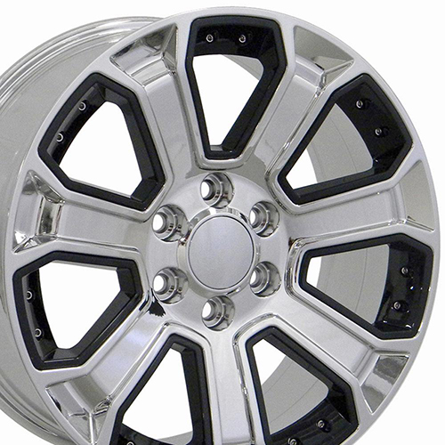 Replica Wheel Chevrolet Silverado CV93 Chrome W/ Black Photo