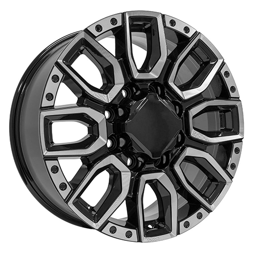 OE Wheels GMC Sierra 2500/3500 CV97B Black W/ Milled Edge Photo