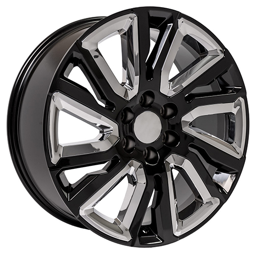 OE Wheels GMC Sierra CV39 Black W/ Chrome Photo